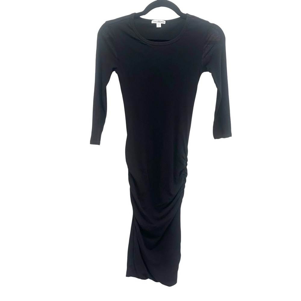 James Perse Black Midi Dress cotton Lycra blend size 1 Small like new!